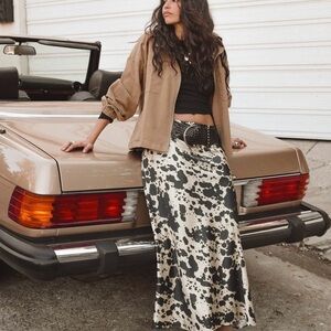 12th Tribe Black and Cream Maxi Skirt